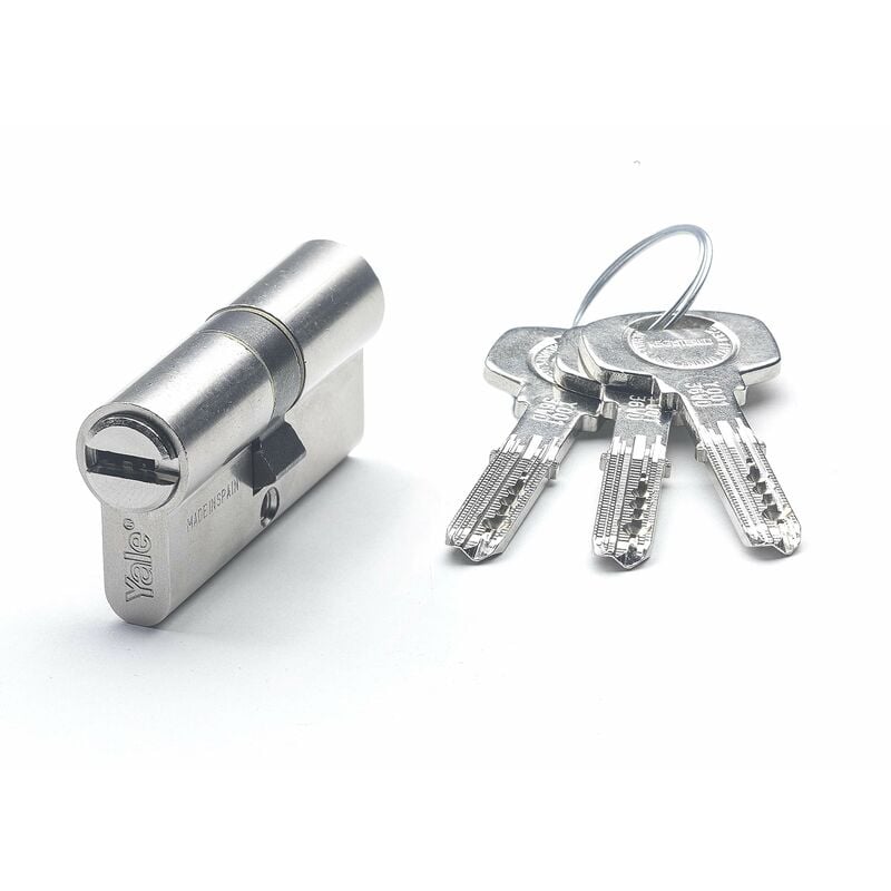 foto del prodotto yale, yl63040hnlc, cilindro di sicurezza, yl6, no, a camma corta, chiave, nichelato, 30 x 40 mm