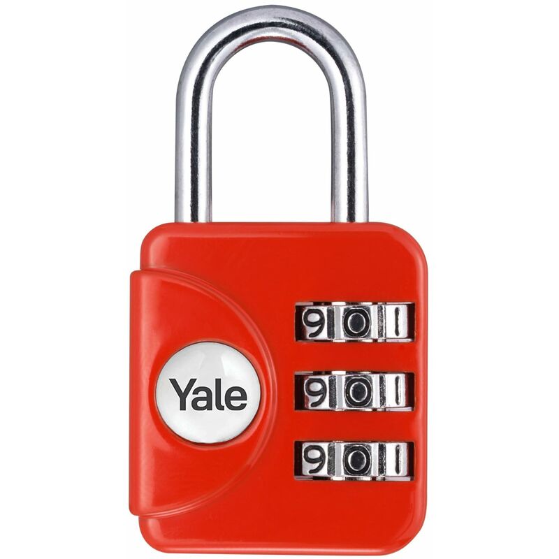 foto del prodotto yale yp1 28 121 1r lucchetto combinato, rosso, 28 mm, confezione da 1, adatto per borse da viaggio e bagagli