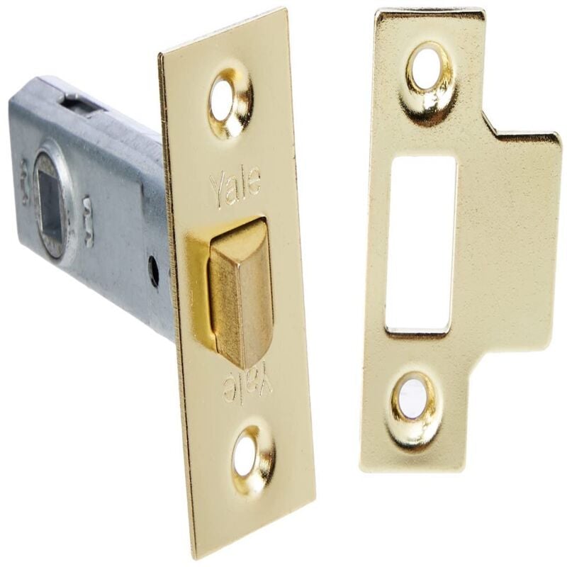 foto del prodotto yalpm888pb30 chiavistello tubolare a mortasa, dove non necessario un bloccaggio, 76 mm, finitura, ottone lucido, 3 inch 76 mm yale