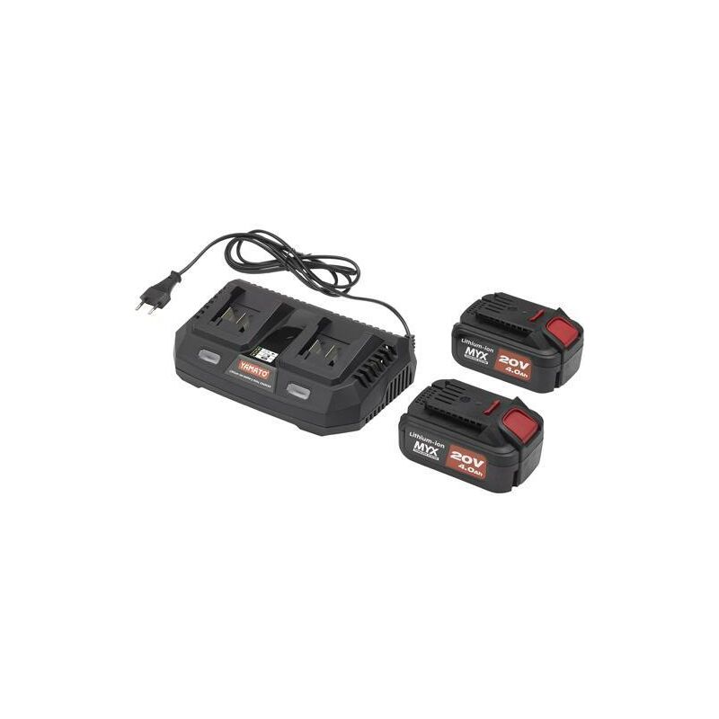 foto del prodotto yamato kit caricabatteria doppio 2 batterie 20v 4ah myx