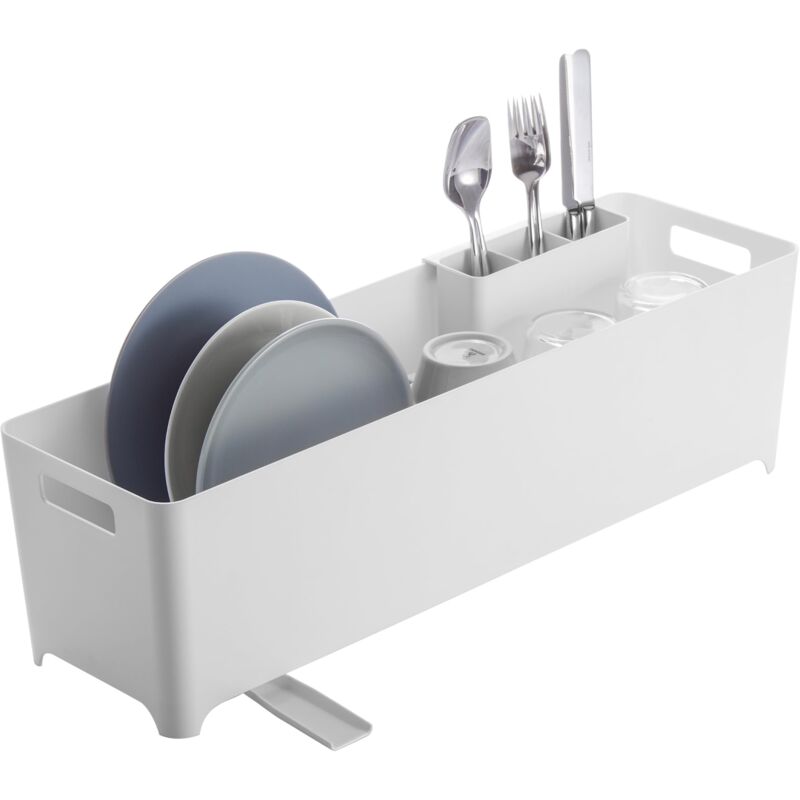 foto del prodotto yamazaki 4314 tower slim dish drainer, white, abs resin, 55.5 x 16.5 x 16 cm