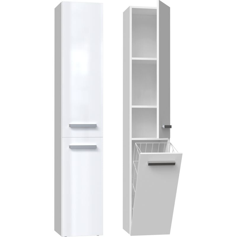 foto del prodotto yana mobile bagno con portabiancheria 31x30x174cm colonna portaoggetti bagno