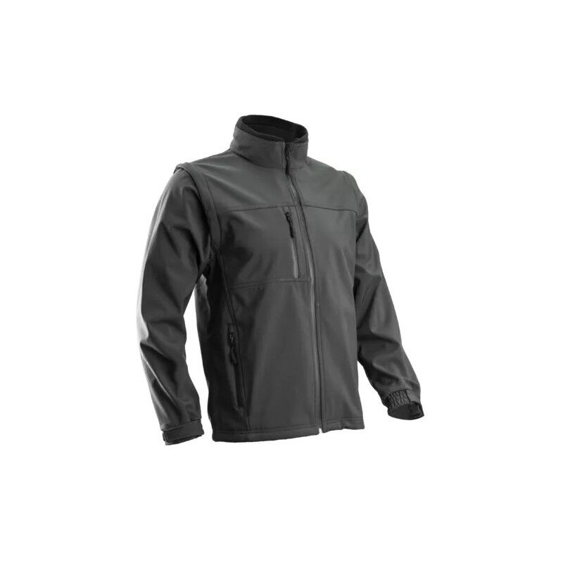 foto del prodotto yang 2 in 1 giacca softshell grigia con maniche staccabili taglia l