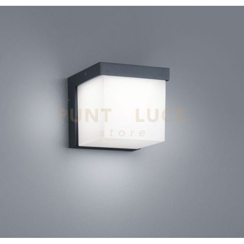 foto del prodotto yangtze appique led 4,5w 400lm, 3000k quadrata antracite 12x12cm ip54