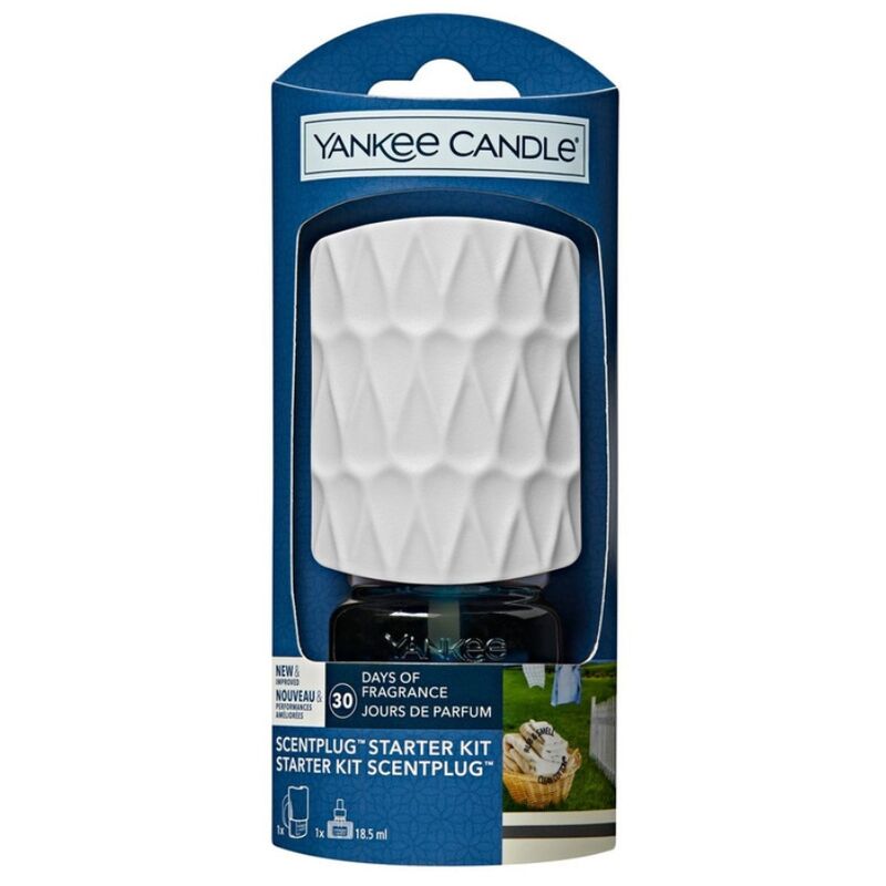 foto del prodotto yankee candle base per diffusore di fragranza elettrico scentplug pattern ricarica clean cotton
