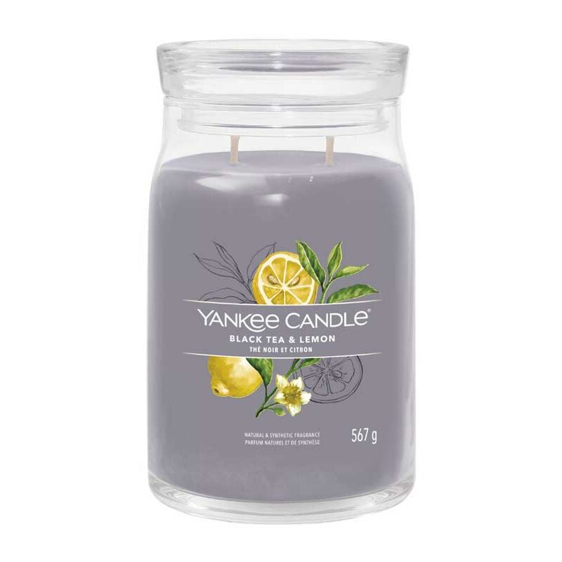 foto del prodotto yankee candle candela grande signature black tea lemon