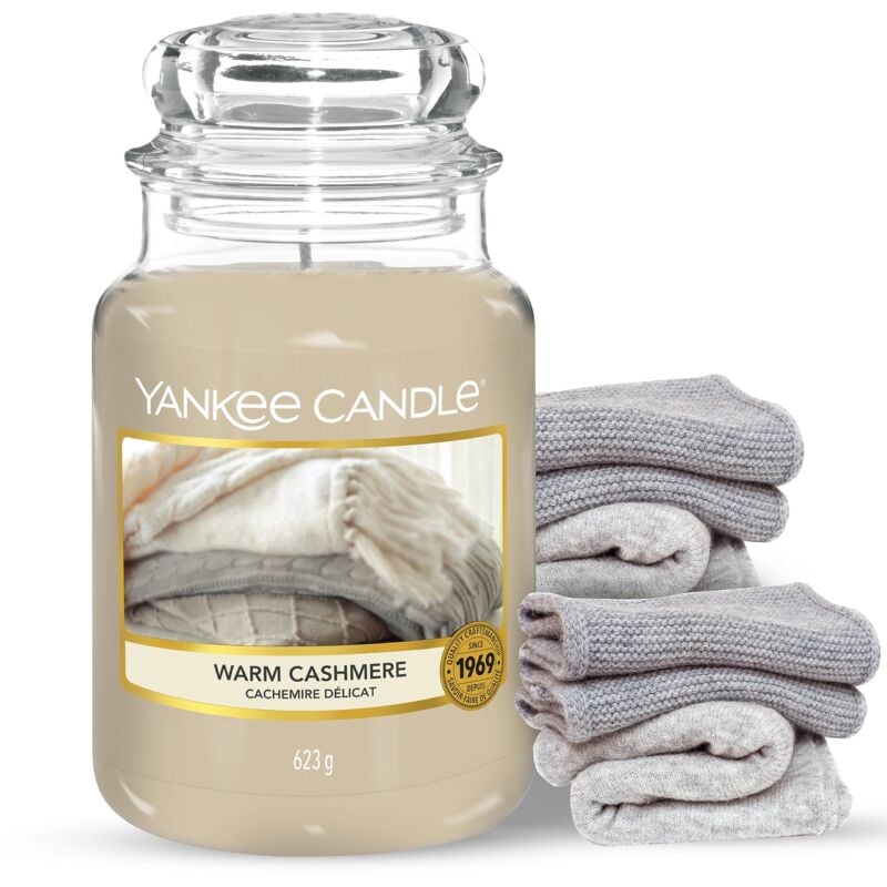foto del prodotto yankee candle candela profumata in giara grande caldo cashmere durata fino a 150 ore regali perfetti per la festa della mamma per le donne