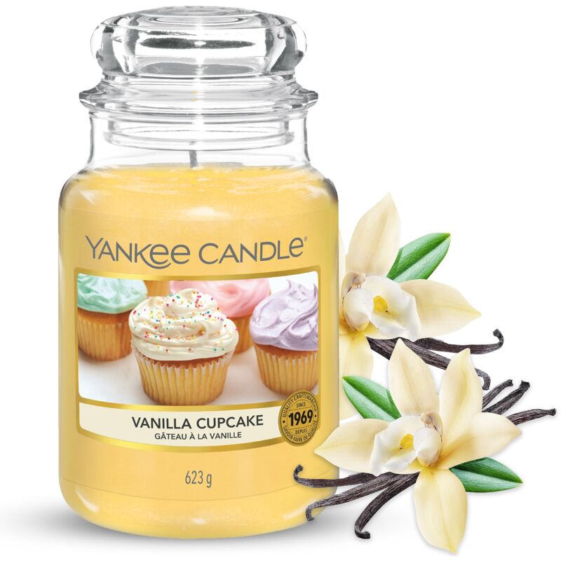 foto del prodotto yankee candle candela profumata in giara grande cupcake alla vaniglia durata fino a 150 ore regali perfetti per la festa della mamma per le donne