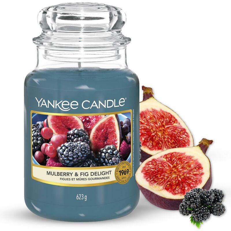 foto del prodotto yankee candle candela profumata in giara grande delizia al gelso e ai fichi durata fino a 150 ore regali perfetti per la festa della mamma per le