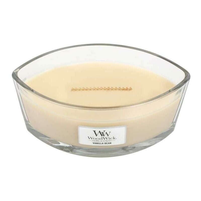 foto del prodotto yankee candle - candela profumata woodwick con stoppino scoppiettante candela a forma ellittica fagiolo di vaniglia candele a lunga combustione: fino a 50 ore candele profumate - il regalo perfetto per le donne