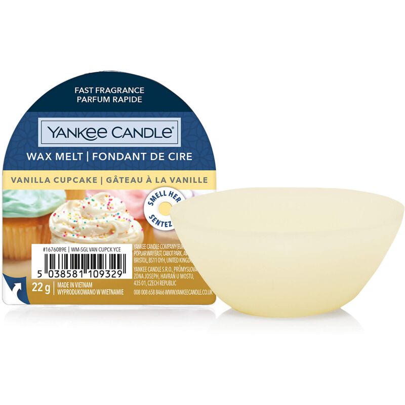 foto del prodotto yankee candle cialde di cera profumate wax melt cupcake alla vaniglia durata della fragranza fino a 8 ore 1 pezzo