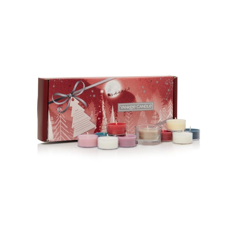 foto del prodotto yankee candle confezione regalo con 10 candele e 1 porta candela linea tea light