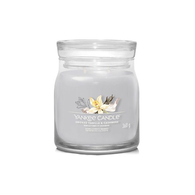 foto del prodotto yankee candle signature candela in giara media smoked vanilla cashmere 50 ore