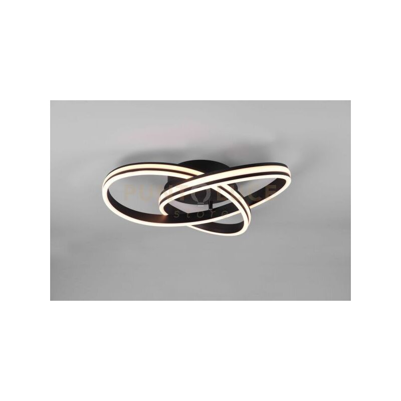 foto del prodotto yara plafoniera led 58w 7000lm, 2300 3000 4000k nera dimmerabile con interruttore a parete d. 59cm