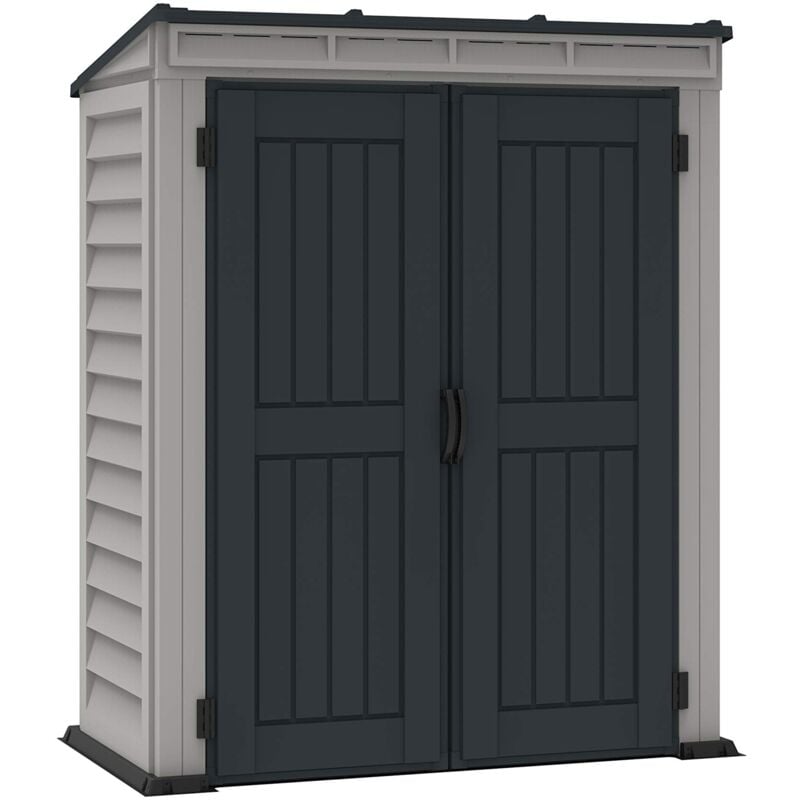 foto del prodotto yardmate capannone da giardino in plastica con pavimento in plastica, colore antracite e adobe, 5 x 3 pent roof duramax