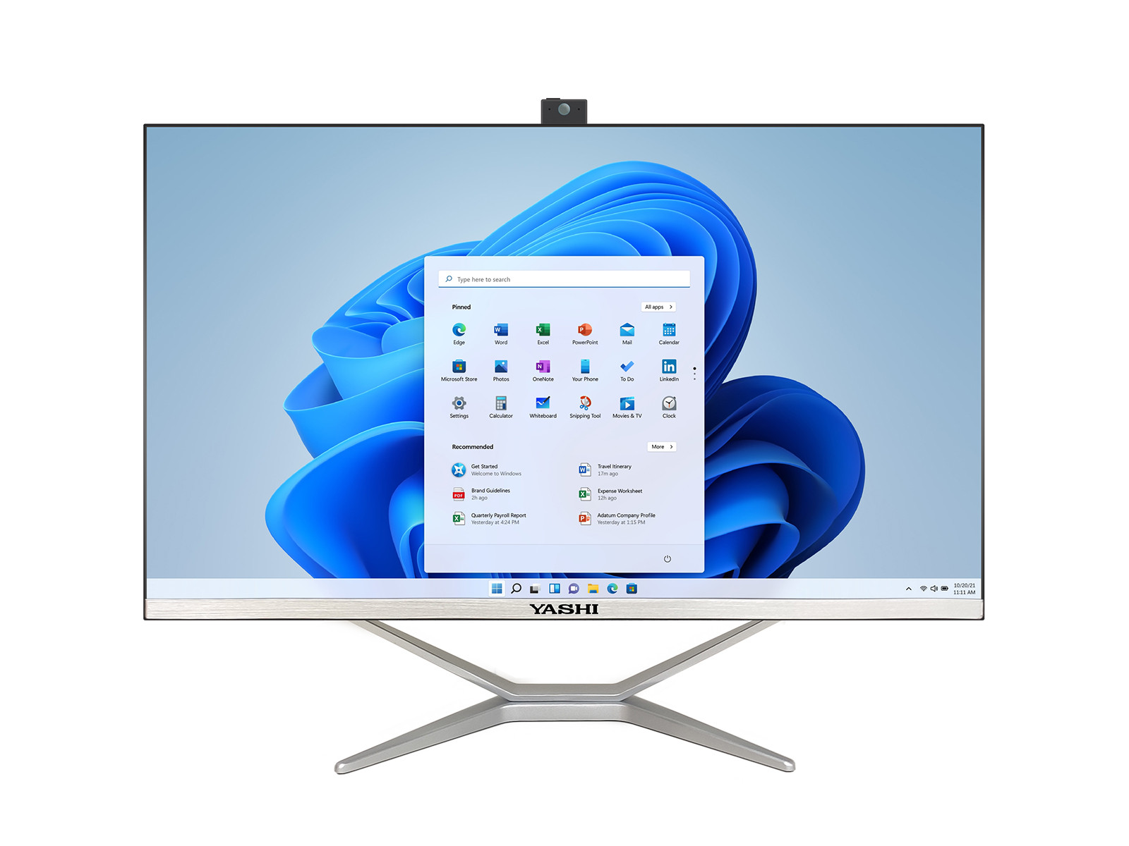 foto del prodotto yashi pc aio 24 black pioneer s i5 11400 8gb 256gb ssd win 11 pro