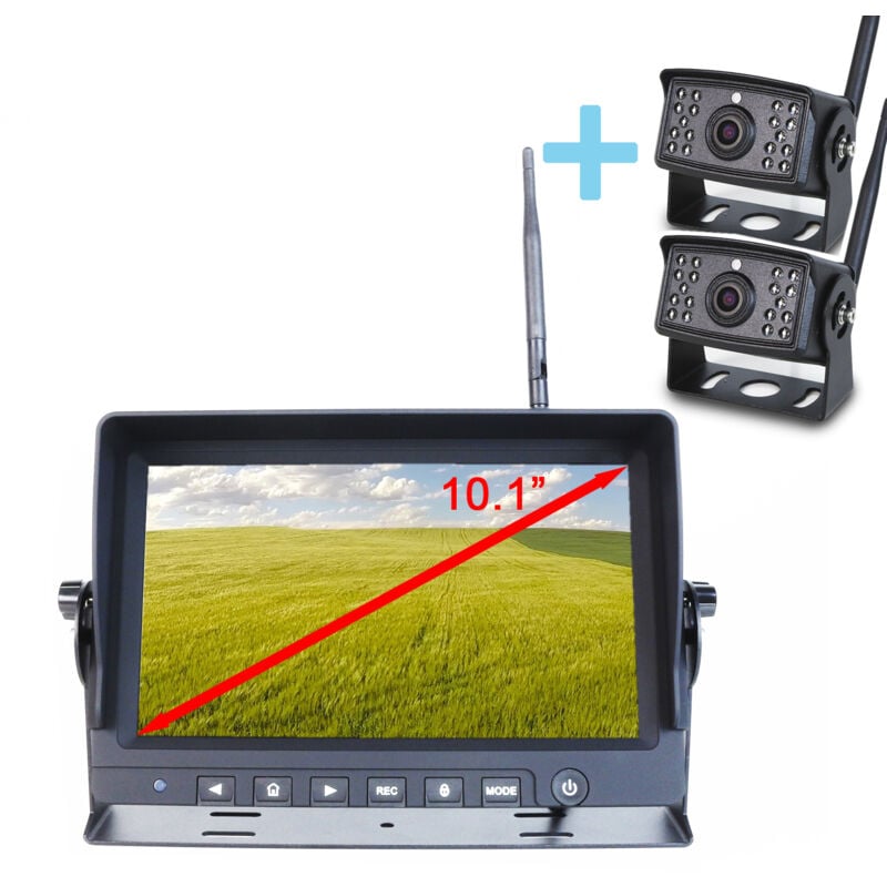 foto del prodotto yatek kitde vista posteriore wireless display ahd 10,1 2 telecamera 1080p 120 h de visione de visione con una distanzade ricezione de 150m