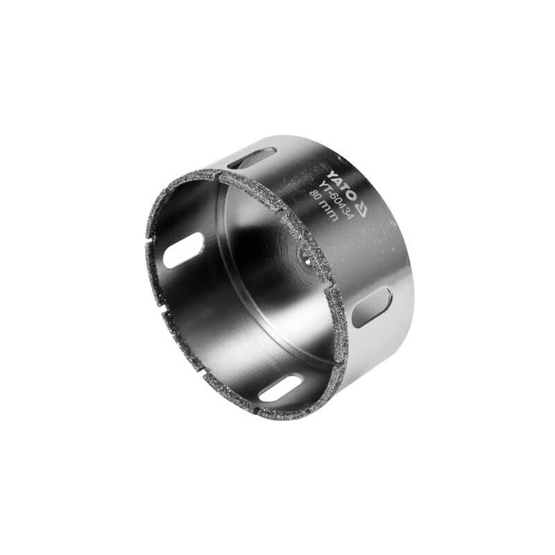 foto del prodotto yato, modello yt-60434, corone diamantate, 1 pezzo, ideali per la foratura di materiali duri come cemento e ceramica, alta resistenza e durata, strumento professionale.