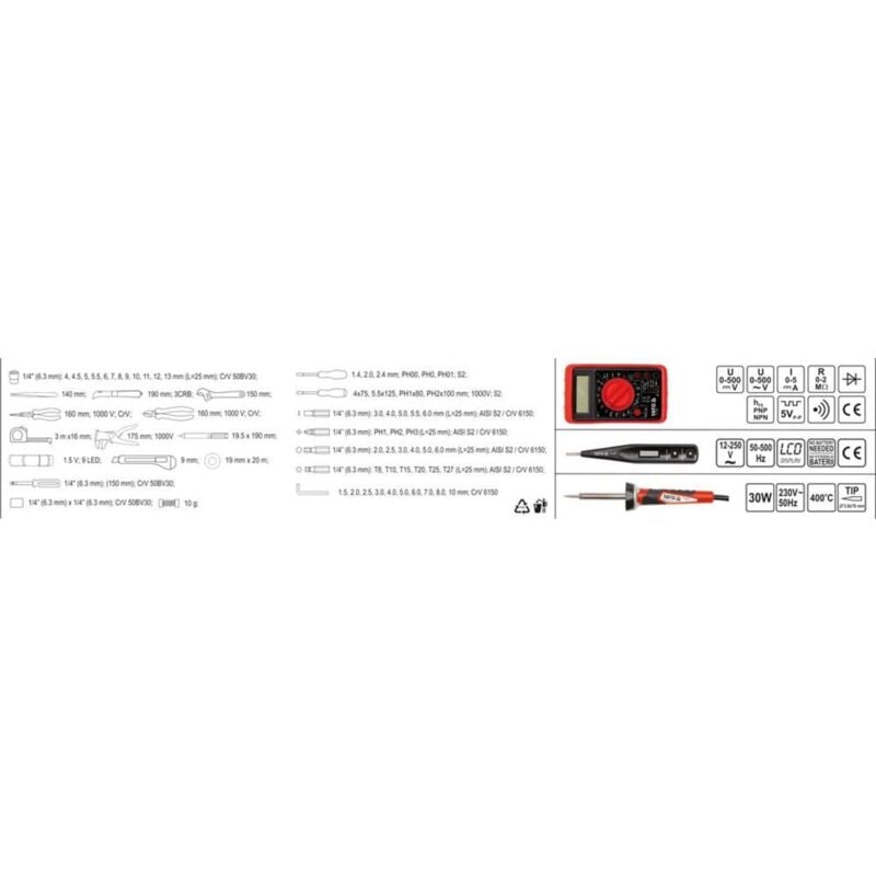 foto del prodotto yato set per elettricista yt 39009 68pz