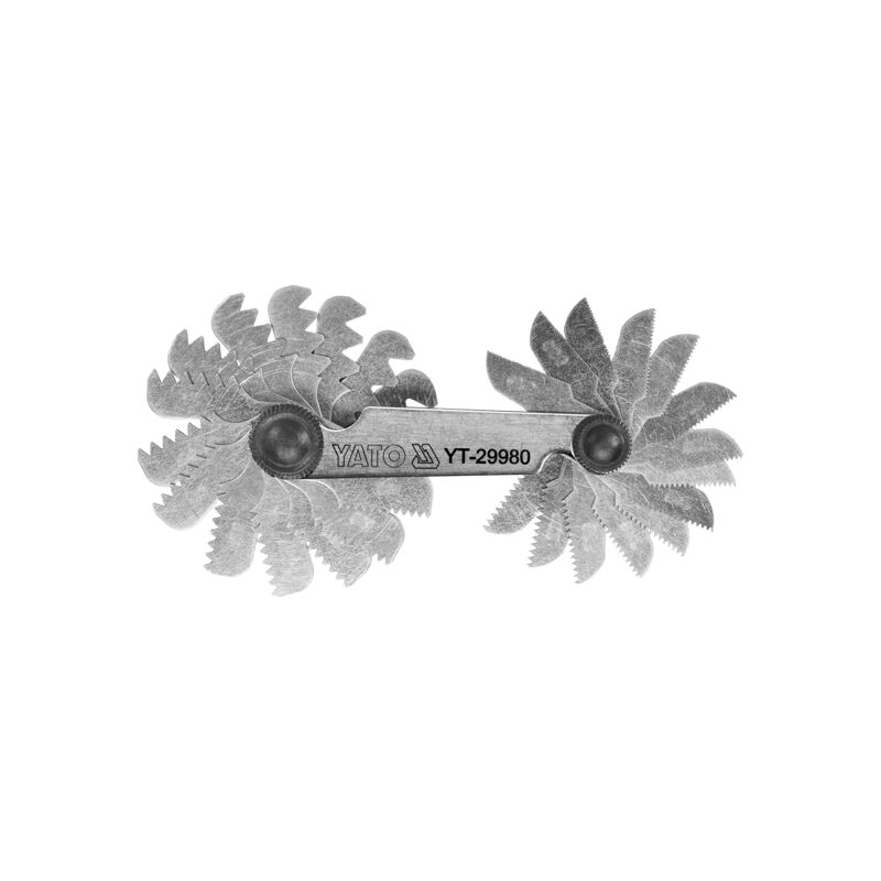 foto del prodotto yato yt 29980 calibro de radius calibro a raggio argento 1,1.25,1.5,1.75,2,2.5,3,3.5,4,4.5,5,5.5,5.5,6 mm 1 pezzo i 
