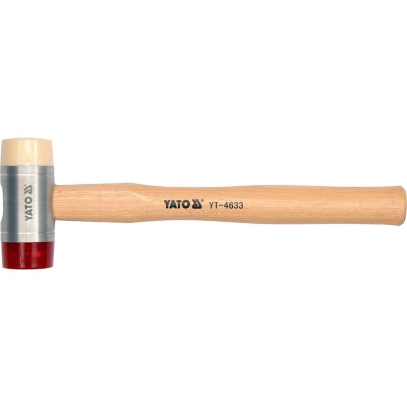 foto del prodotto yato yt 4632 martello per lamiera in pu nylon da 35 mm con manico in hickory