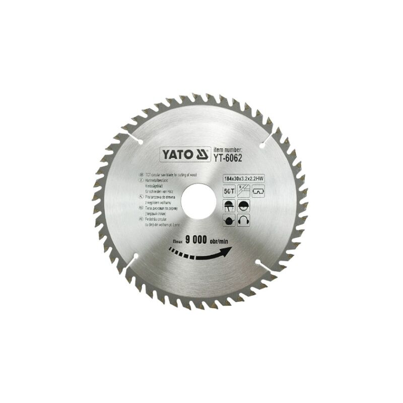 foto del prodotto yato yt 6062 lama circolare de 18,4 cm 1 pz i 
