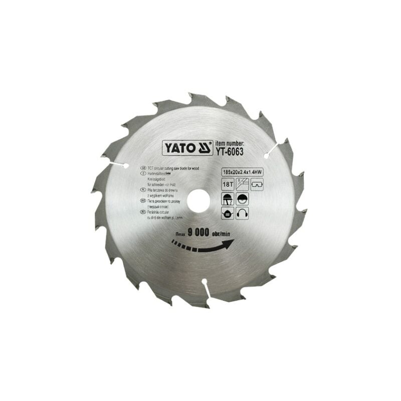 foto del prodotto yato yt 6063 lama circolare de 18,5 cm 1 pezzo i 