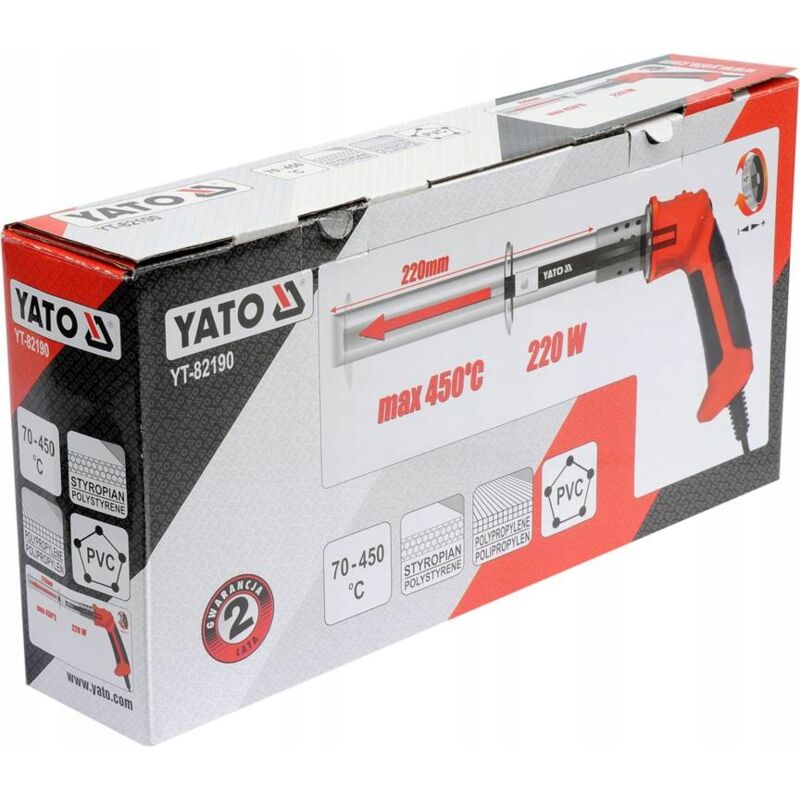 foto del prodotto yato yt 82190 gun de heat heat knife 450 c 220 w orange, steel