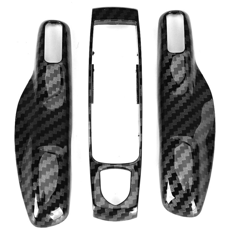 foto del prodotto yb eosnow copri chiave per auto in stile fibra di carbonio 3 pezzi set, adatto per porsche cayman macan boxster