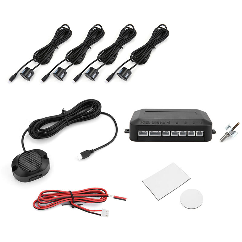 foto del prodotto yb eosnow sistema radar di backup per auto, sensore di parcheggio automatico resistente all autotest da 12 v nero per il rilevamento