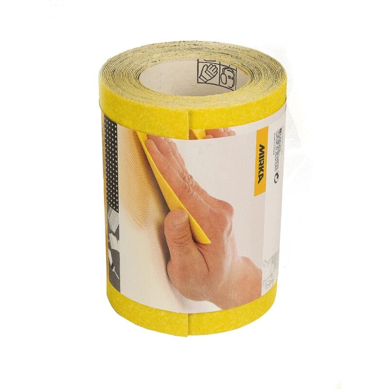 foto del prodotto yellow carta abrasiva rotolo di carta abrasiva 115 mm x 5 m p80 levigatura di legno duro, legno dolce, vernice, stucco, plastica 1 rotolo