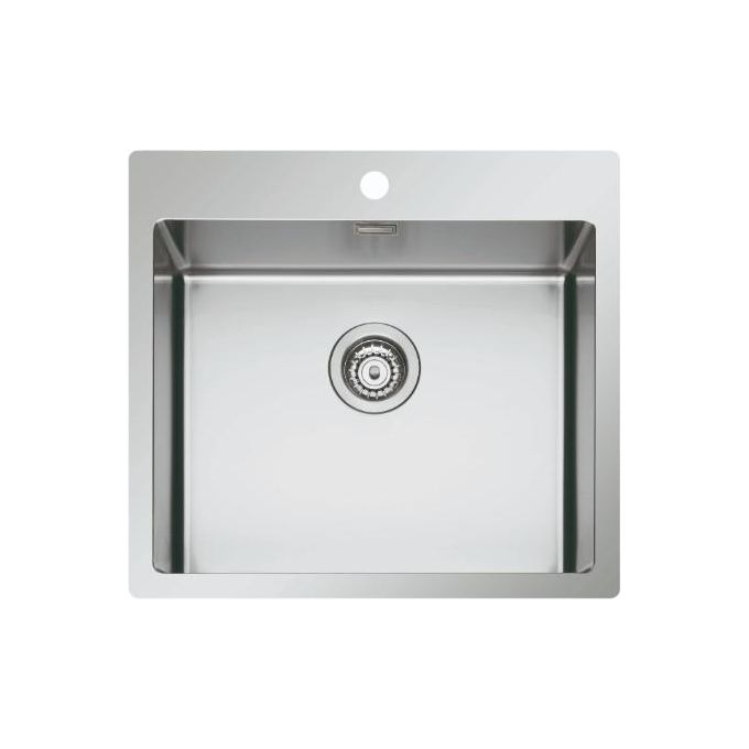 foto del prodotto yeppon lavello 1 vasca rettangolare 51 cm acciaio inox