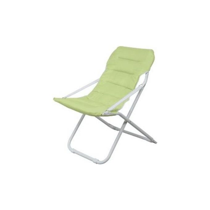 foto del prodotto yeppon sdraio poltrona da esterno imbottita verde mela ideale per il relax all aperto con comfort e stile