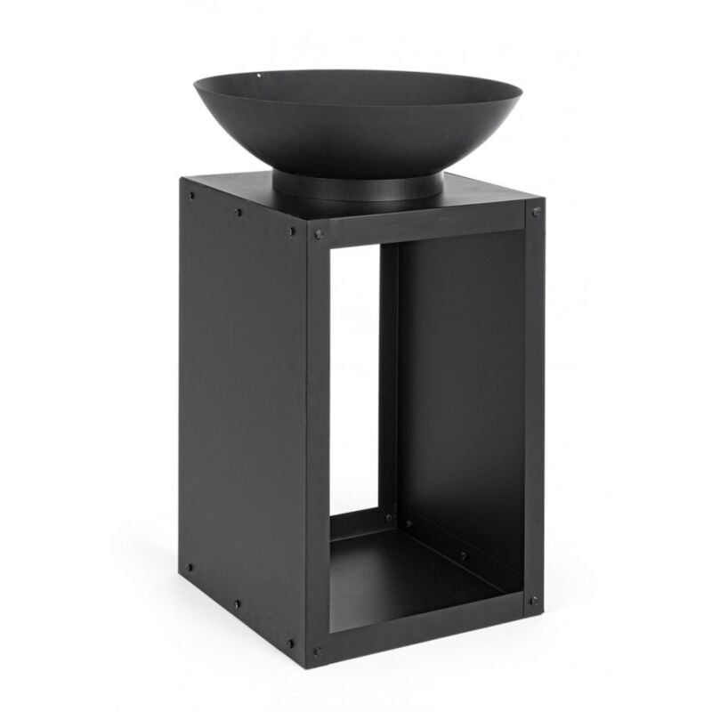 foto del prodotto yes everyday braciere da giardino con portalegna efesto colore nero dimensione 50x50 cm