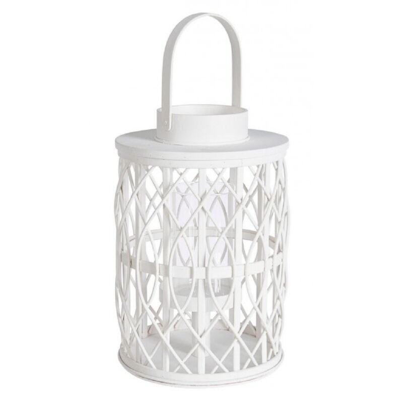 foto del prodotto yes everyday lanterna tanami bamboo tonda da esterno bianco 23x35h