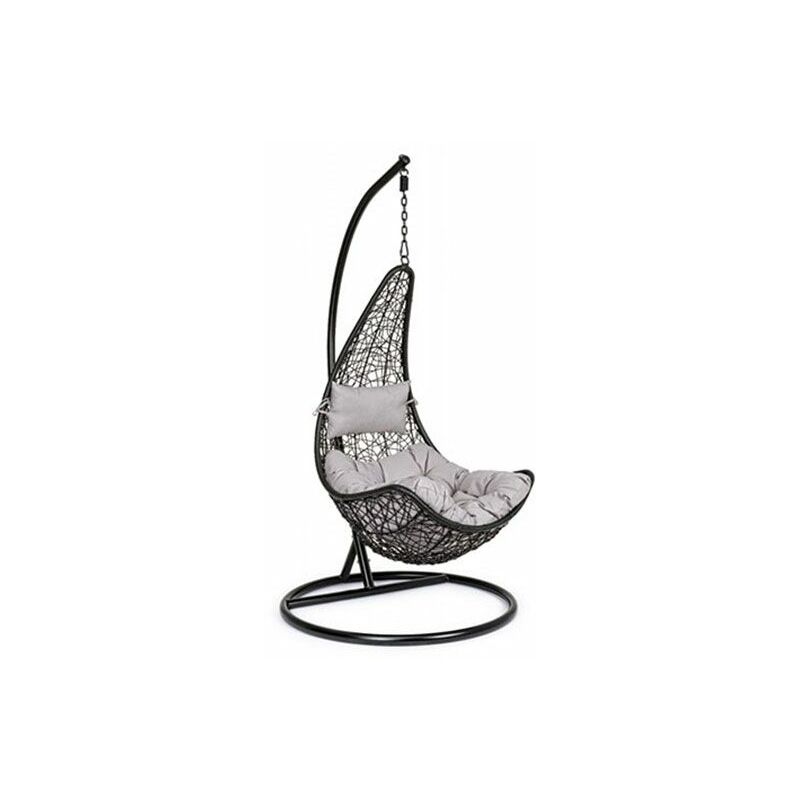foto del prodotto yes everyday poltrona sospesa da giardino con cuscini bizzotto amirantes nera 0661778