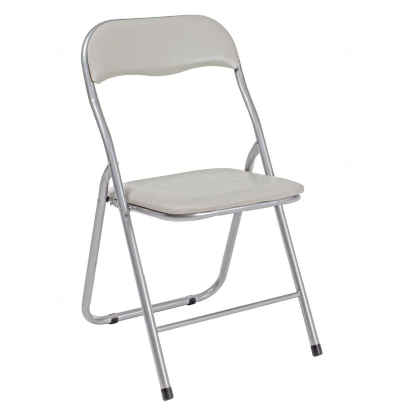 foto del prodotto yes everyday - sedie pieghevoli imbottite 'joy', struttura in acciaio salvaspazio, design moderno confezione da 6 pezzi -bianco