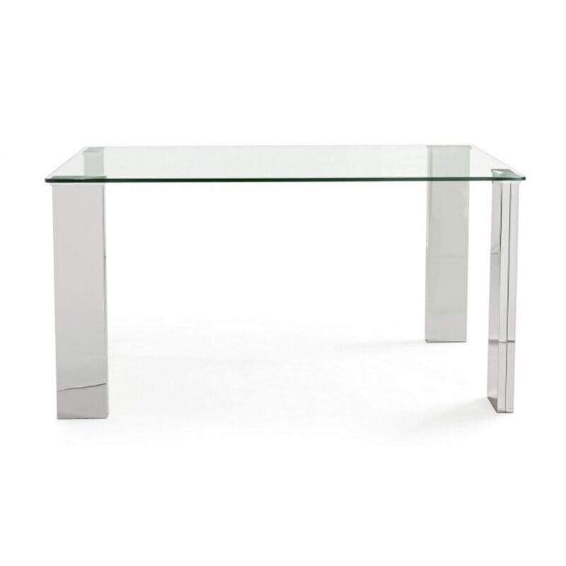 foto del prodotto yes everyday - tavolo moderno con piano in vetro - felix - colore: grigio - dimensione: 140x80