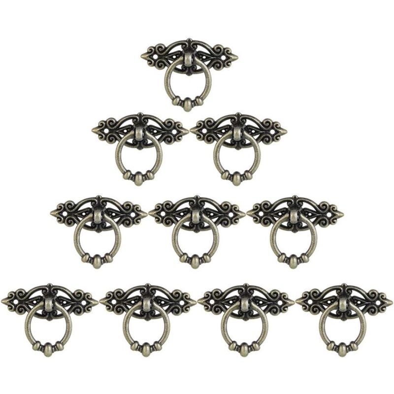 foto del prodotto ymyny 10 pomelli per mobili, pomelli per porte in ottone, pomelli per mobili vintage, pomelli per mobili antichi per cassetti, cassettiere, mobili,