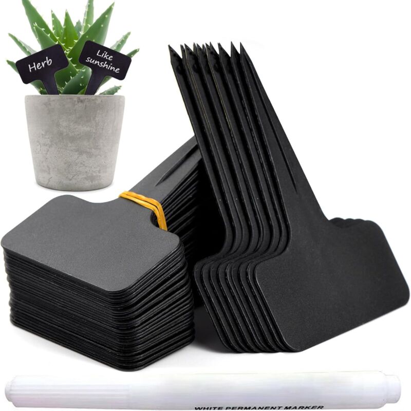 foto del prodotto ymyny 100 pezzi etichette per giardino esterno marcatori per piante in plastica tipo t eti in plastica