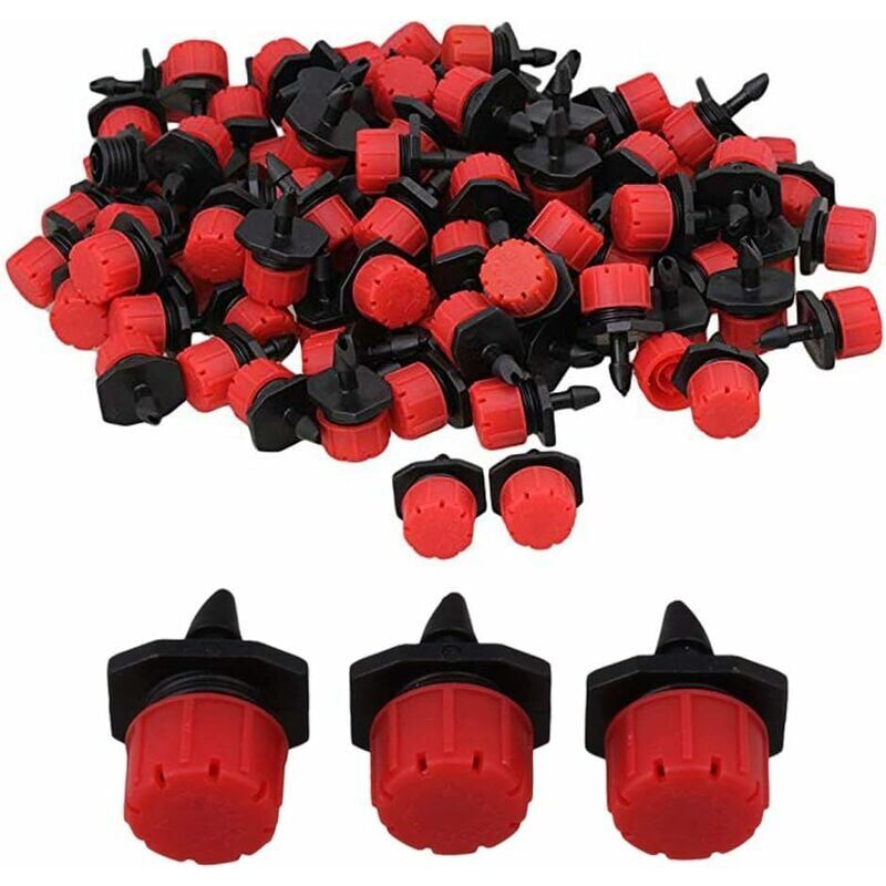 foto del prodotto ymyny 100 pezzi gocciolatori regolabili per irrigazione a goccia, sistema di irrigazione automatico, gocciolatore per tubo flessibile, micro