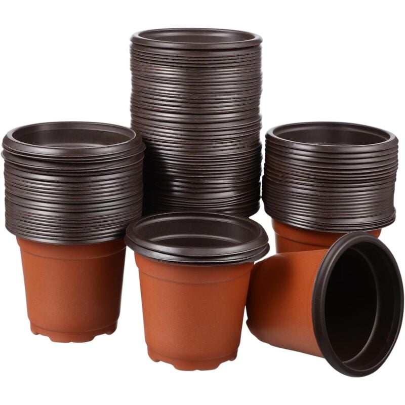 foto del prodotto ymyny 100 pezzi vasi per semi vivaio piante in plastica piccoli vasi da fiori vaso per vivaio vasi in plastica vasi di partenza per semi