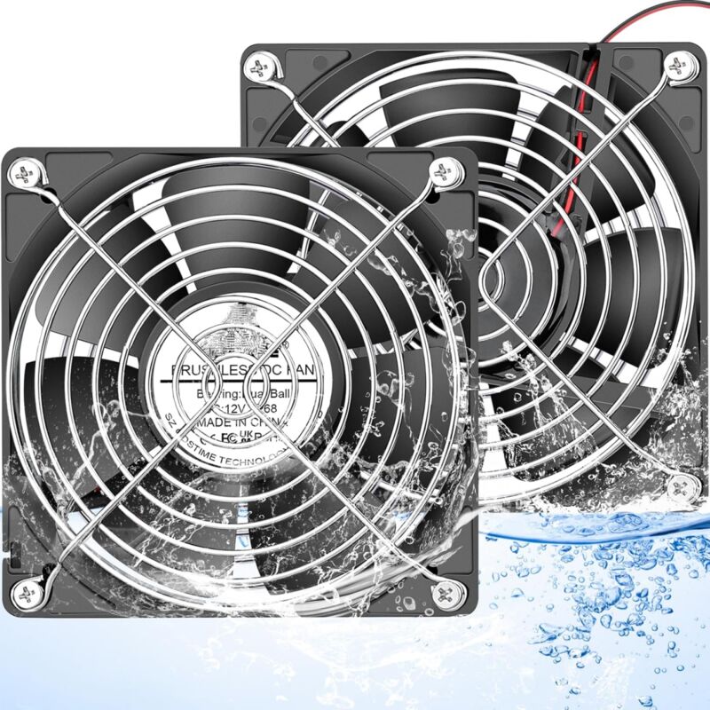 foto del prodotto ymyny 120mm x 25mm 12v dc brushless ventola per case del computer impermeabile, doppio cuscinetto a sfera, 2 pin per ventilazione frigorifero camper,