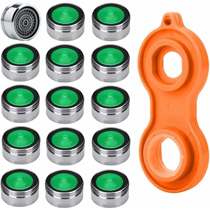 foto del prodotto ymyny 15 pezzi aeratore per rubinetto a risparmio idrico m24 aeratore per rubinetto da cucina 1 pezzo aeratore universale per rubinetto per