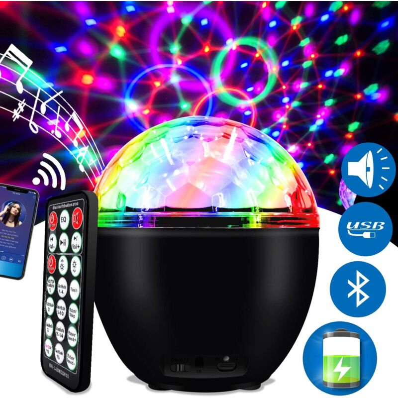 foto del prodotto ymyny 16 colori led disco ball disco light disco lighting stage lampada luce con telecomando bluetooth e cavo usb disco light ball per feste di
