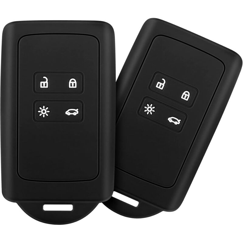 foto del prodotto ymyny 2 pezzi accessori per chiavi auto compatibili con renault smart key a 4 pulsanti, custodia in silicone morbido con cover portachiavi per