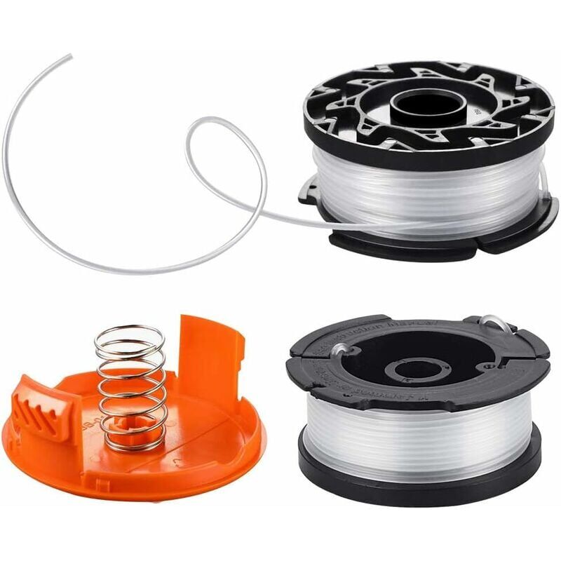 foto del prodotto ymyny 2 pezzi bobina di ricambio in nylon per tosaerba bobina di ricambio per decespugliatore con 1 tappo e 1 molla bobine di ricambio per
