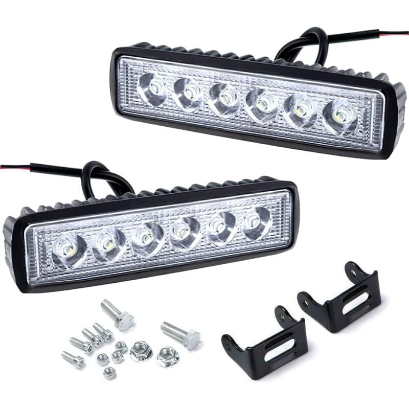 foto del prodotto ymyny 2 pezzi faro da lavoro a led, faro da lavoro a led a lungo raggio da 12 v e 24 v per moto, auto, camion, trattore, suv, barca 18 w 