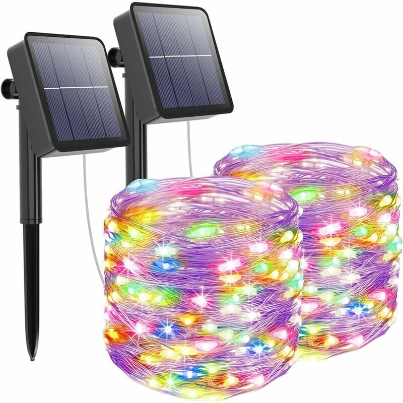 foto del prodotto ymyny 2 pezzi luci solari per esterni, 12 m 120 led luci solari da fata impermeabili per esterni 8 modalit luce decorativa per giardino, patio,