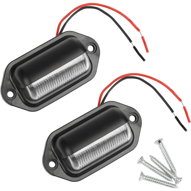 foto del prodotto ymyny 2 pezzi luci targa a led impermeabili 6 smd led luci posteriori targa per camion furgone rimorchio auto veicolo roulotte 12v 24v